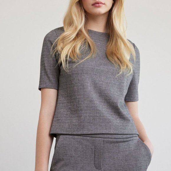 RW&Co Crew-Neck Houndstooth Top - Picture 1 of 7